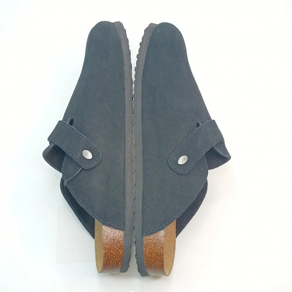 Khombu Damian Mule Men Size 11 Black Suede Cork Insole 1967247